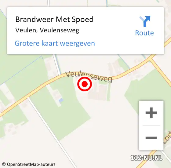 Locatie op kaart van de 112 melding: Brandweer Met Spoed Naar Veulen, Veulenseweg op 11 februari 2022 09:34