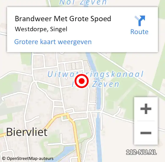 Locatie op kaart van de 112 melding: Brandweer Met Grote Spoed Naar Westdorpe, Singel op 11 februari 2022 10:32