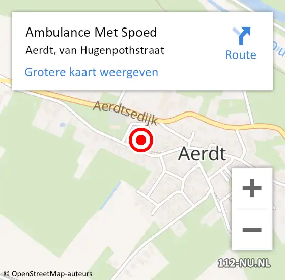 Locatie op kaart van de 112 melding: Ambulance Met Spoed Naar Aerdt, van Hugenpothstraat op 11 februari 2022 10:34