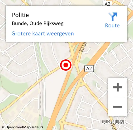 Locatie op kaart van de 112 melding: Politie Bunde, Oude Rijksweg op 11 februari 2022 11:57