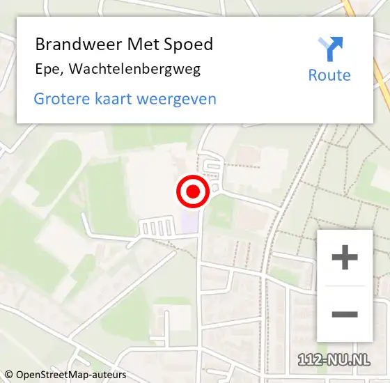 Locatie op kaart van de 112 melding: Brandweer Met Spoed Naar Epe, Wachtelenbergweg op 11 februari 2022 12:31