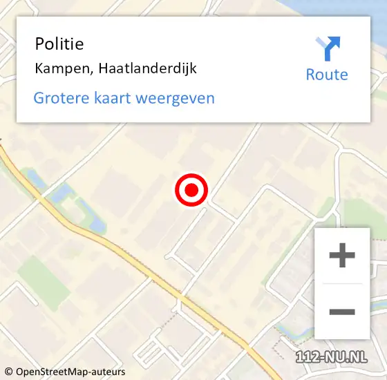 Locatie op kaart van de 112 melding: Politie Kampen, Haatlanderdijk op 11 februari 2022 12:44