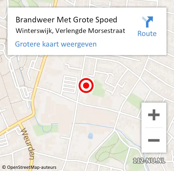 Locatie op kaart van de 112 melding: Brandweer Met Grote Spoed Naar Winterswijk, Verlengde Morsestraat op 7 juli 2014 22:17