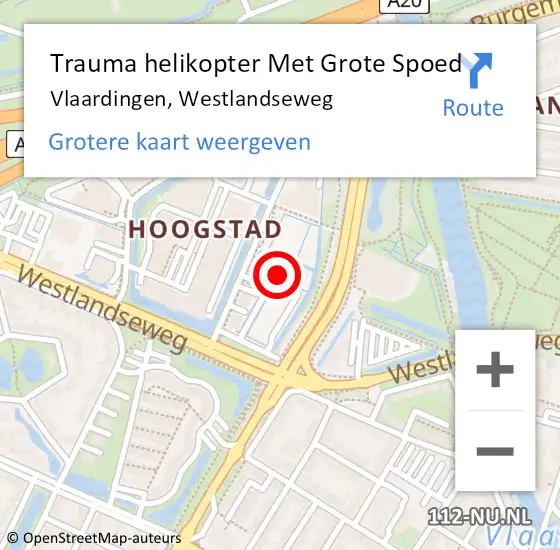 Locatie op kaart van de 112 melding: Trauma helikopter Met Grote Spoed Naar Vlaardingen, Westlandseweg op 11 februari 2022 13:06