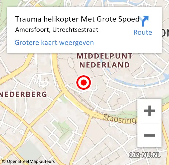 Locatie op kaart van de 112 melding: Trauma helikopter Met Grote Spoed Naar Amersfoort, Utrechtsestraat op 11 februari 2022 13:56