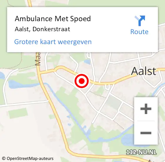 Locatie op kaart van de 112 melding: Ambulance Met Spoed Naar Aalst, Donkerstraat op 11 februari 2022 14:17