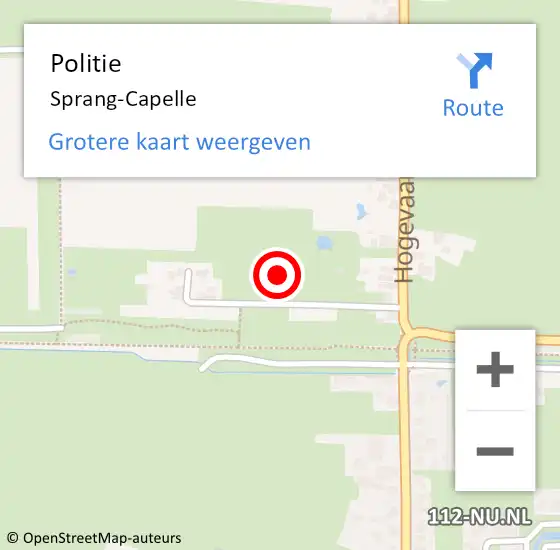 Locatie op kaart van de 112 melding: Politie Sprang-Capelle op 11 februari 2022 14:50