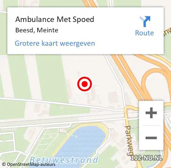 Locatie op kaart van de 112 melding: Ambulance Met Spoed Naar Beesd, Meinte op 11 februari 2022 15:24