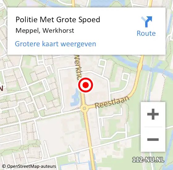 Locatie op kaart van de 112 melding: Politie Met Grote Spoed Naar Meppel, Werkhorst op 11 februari 2022 15:34