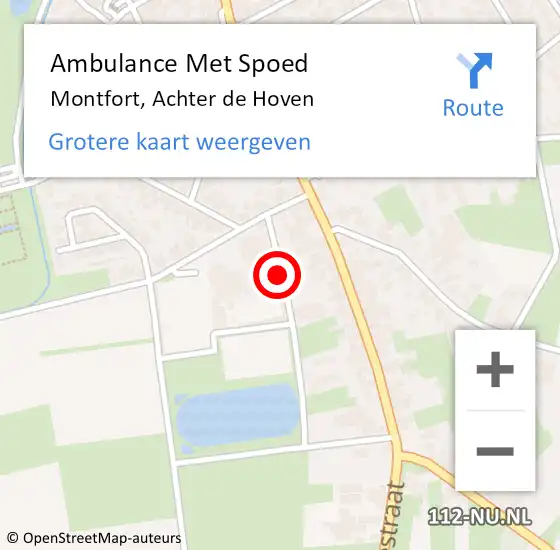 Locatie op kaart van de 112 melding: Ambulance Met Spoed Naar Montfort, Achter de Hoven op 11 februari 2022 15:38