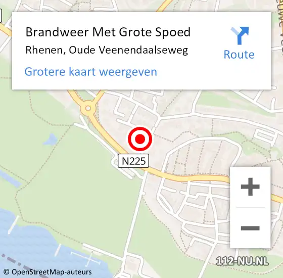 Locatie op kaart van de 112 melding: Brandweer Met Grote Spoed Naar Rhenen, Oude Veenendaalseweg op 11 februari 2022 15:40