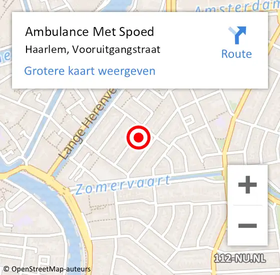 Locatie op kaart van de 112 melding: Ambulance Met Spoed Naar Haarlem, Vooruitgangstraat op 11 februari 2022 15:51