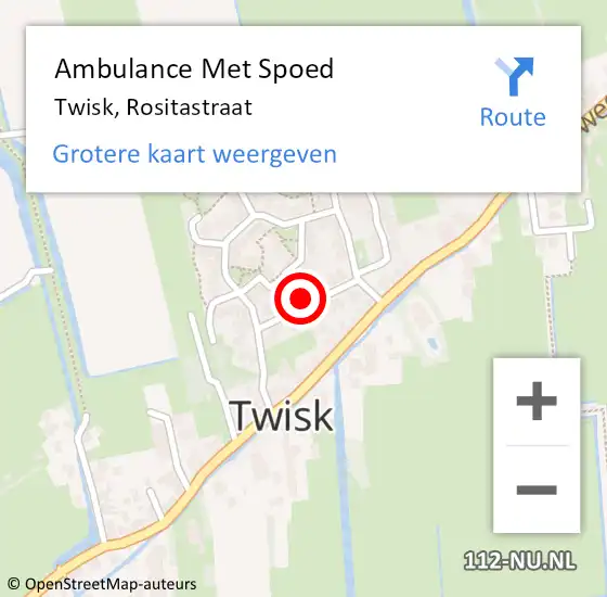 Locatie op kaart van de 112 melding: Ambulance Met Spoed Naar Twisk, Rositastraat op 11 februari 2022 15:59