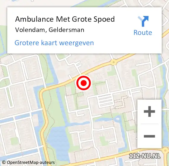 Locatie op kaart van de 112 melding: Ambulance Met Grote Spoed Naar Volendam, Geldersman op 7 juli 2014 22:55