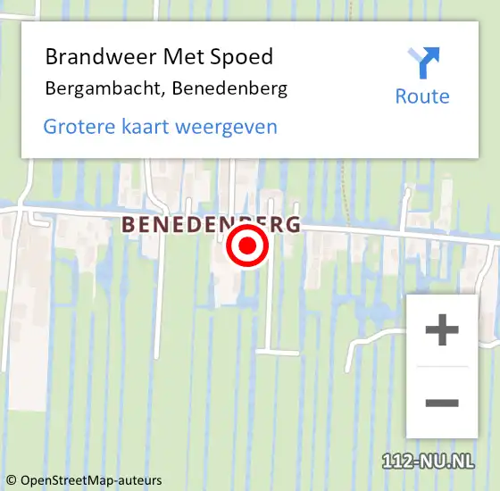 Locatie op kaart van de 112 melding: Brandweer Met Spoed Naar Bergambacht, Benedenberg op 11 februari 2022 17:11