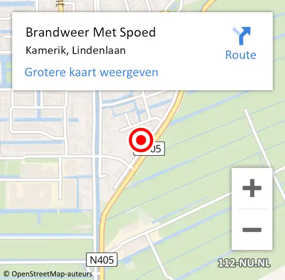 Locatie op kaart van de 112 melding: Brandweer Met Spoed Naar Kamerik, Lindenlaan op 11 februari 2022 17:46