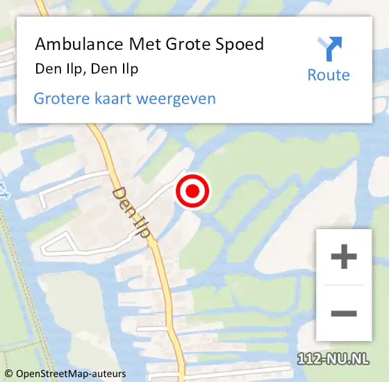 Locatie op kaart van de 112 melding: Ambulance Met Grote Spoed Naar Den Ilp, Den Ilp op 11 februari 2022 17:53