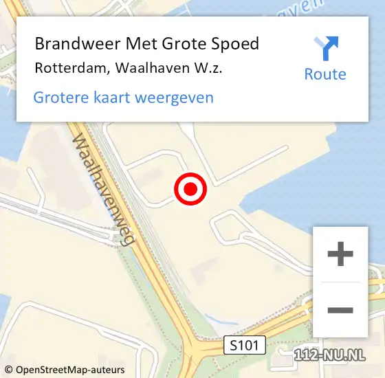 Locatie op kaart van de 112 melding: Brandweer Met Grote Spoed Naar Rotterdam, Waalhaven W.z. op 11 februari 2022 17:55