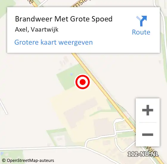 Locatie op kaart van de 112 melding: Brandweer Met Grote Spoed Naar Axel, Vaartwijk op 11 februari 2022 18:12