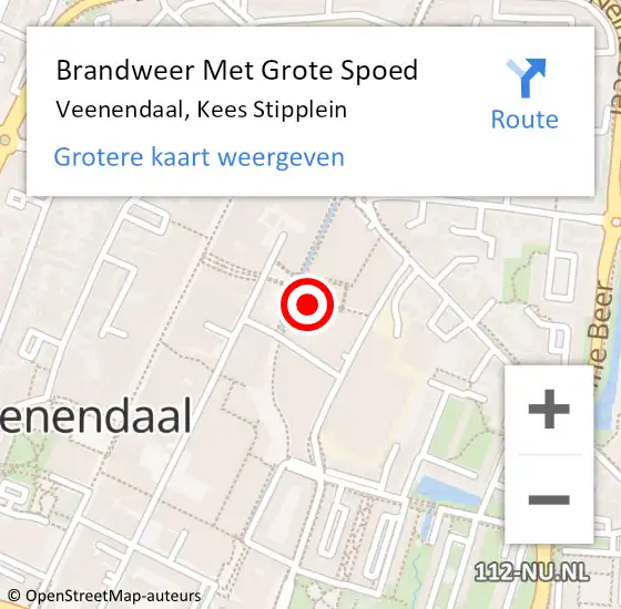 Locatie op kaart van de 112 melding: Brandweer Met Grote Spoed Naar Veenendaal, Kees Stipplein op 11 februari 2022 18:38