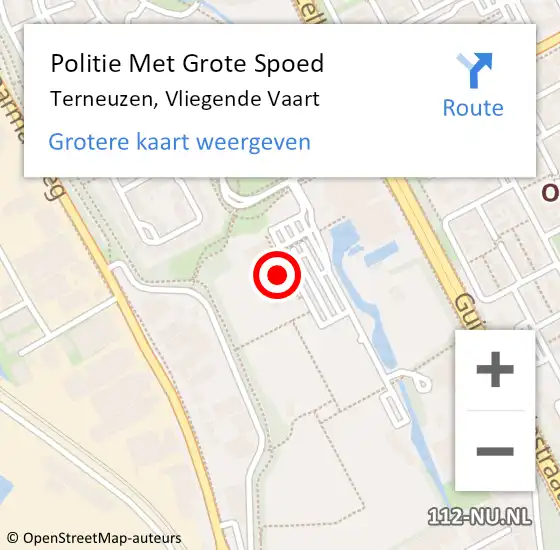 Locatie op kaart van de 112 melding: Politie Met Grote Spoed Naar Terneuzen, Vliegende Vaart op 11 februari 2022 18:53