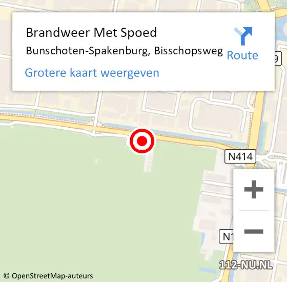 Locatie op kaart van de 112 melding: Brandweer Met Spoed Naar Bunschoten-Spakenburg, Bisschopsweg op 11 februari 2022 19:07