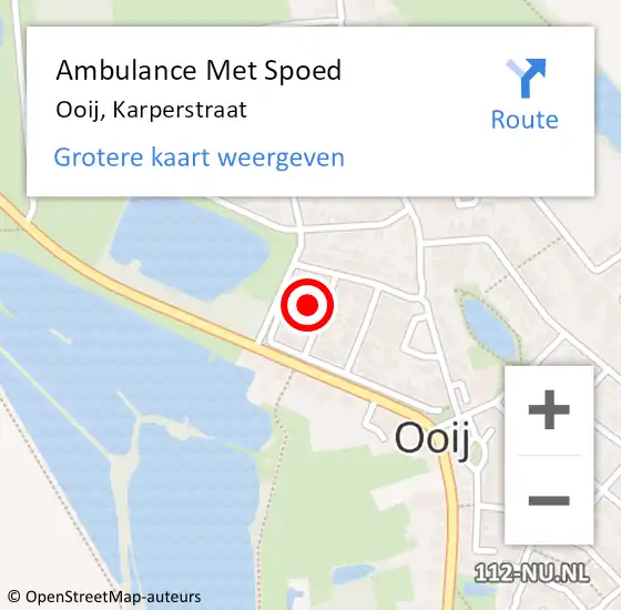 Locatie op kaart van de 112 melding: Ambulance Met Spoed Naar Ooij, Karperstraat op 11 februari 2022 19:30