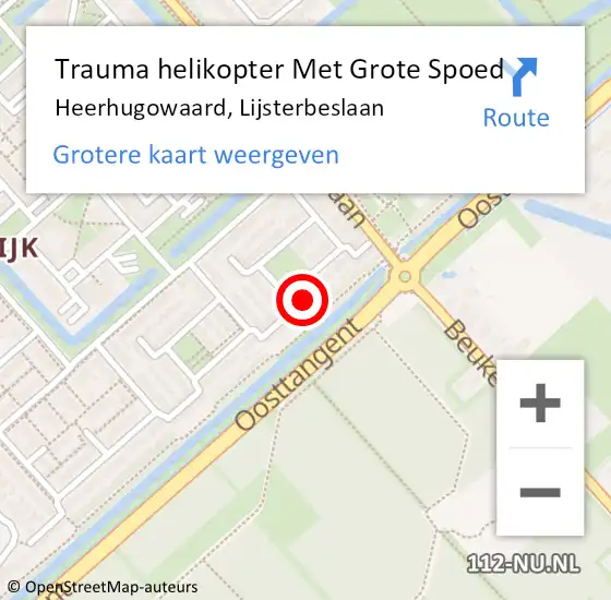 Locatie op kaart van de 112 melding: Trauma helikopter Met Grote Spoed Naar Heerhugowaard, Lijsterbeslaan op 11 februari 2022 19:31