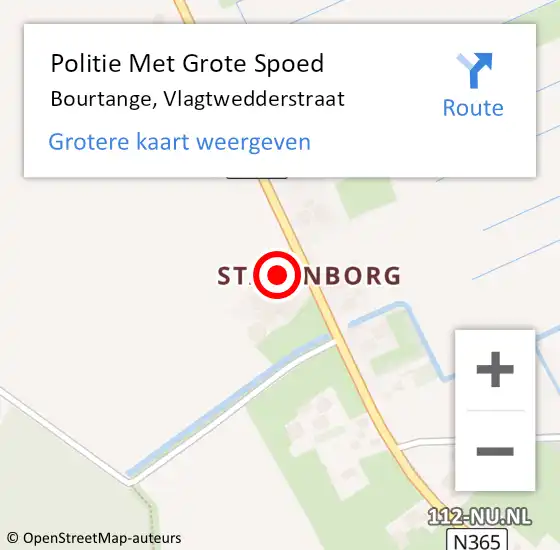 Locatie op kaart van de 112 melding: Politie Met Grote Spoed Naar Bourtange, Vlagtwedderstraat op 11 februari 2022 20:57