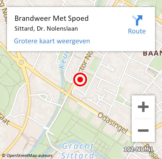 Locatie op kaart van de 112 melding: Brandweer Met Spoed Naar Sittard, Dr. Nolenslaan op 11 februari 2022 21:25