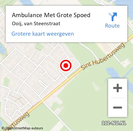 Locatie op kaart van de 112 melding: Ambulance Met Grote Spoed Naar Ooij, van Steenstraat op 11 februari 2022 21:57