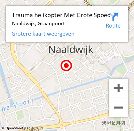 Locatie op kaart van de 112 melding: Trauma helikopter Met Grote Spoed Naar Naaldwijk, Graanpoort op 11 februari 2022 22:16