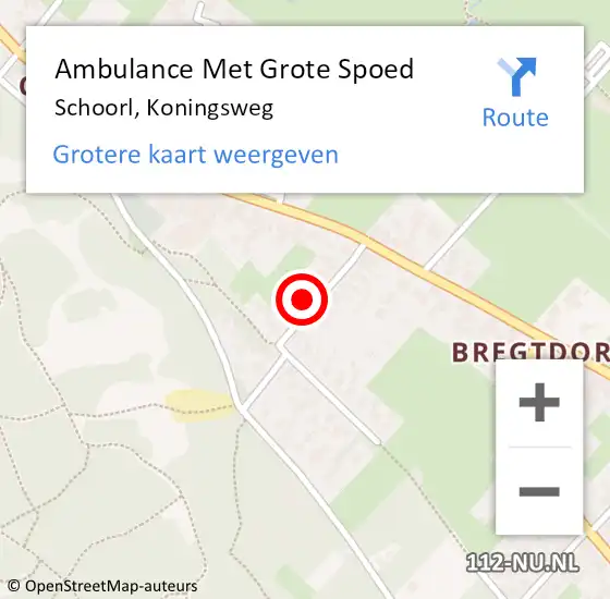 Locatie op kaart van de 112 melding: Ambulance Met Grote Spoed Naar Schoorl, Koningsweg op 11 februari 2022 22:20