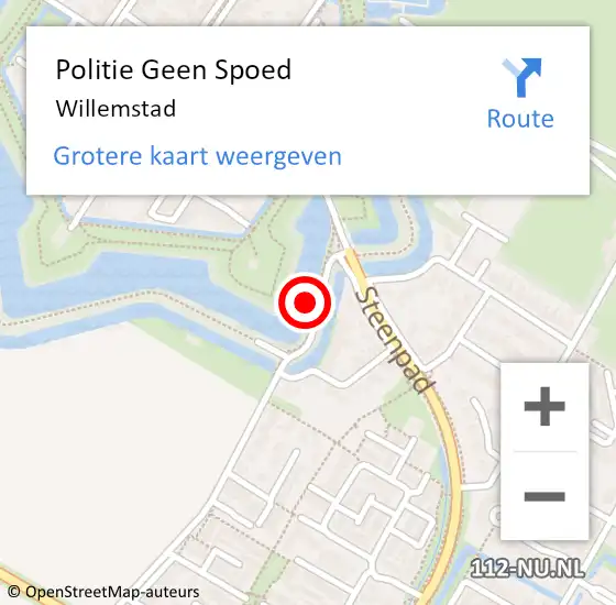 Locatie op kaart van de 112 melding: Politie Geen Spoed Naar Willemstad op 11 februari 2022 22:22