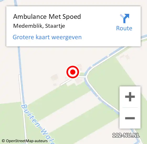 Locatie op kaart van de 112 melding: Ambulance Met Spoed Naar Medemblik, Staartje op 11 februari 2022 22:28