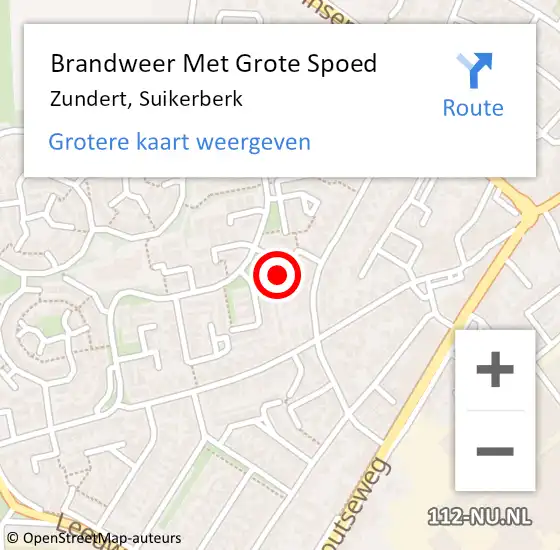 Locatie op kaart van de 112 melding: Brandweer Met Grote Spoed Naar Zundert, Suikerberk op 11 februari 2022 22:35