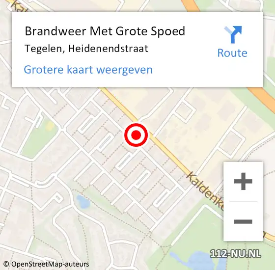 Locatie op kaart van de 112 melding: Brandweer Met Grote Spoed Naar Tegelen, Heidenendstraat op 11 februari 2022 23:35