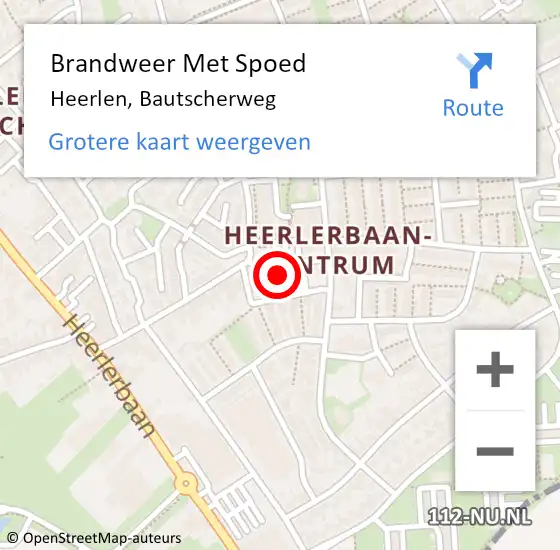 Locatie op kaart van de 112 melding: Brandweer Met Spoed Naar Heerlen, Bautscherweg op 12 februari 2022 02:17