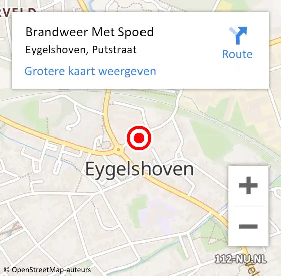 Locatie op kaart van de 112 melding: Brandweer Met Spoed Naar Eygelshoven, Putstraat op 12 februari 2022 03:26