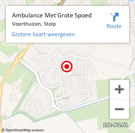 Locatie op kaart van de 112 melding: Ambulance Met Grote Spoed Naar Voorthuizen, Stolp op 12 februari 2022 04:38