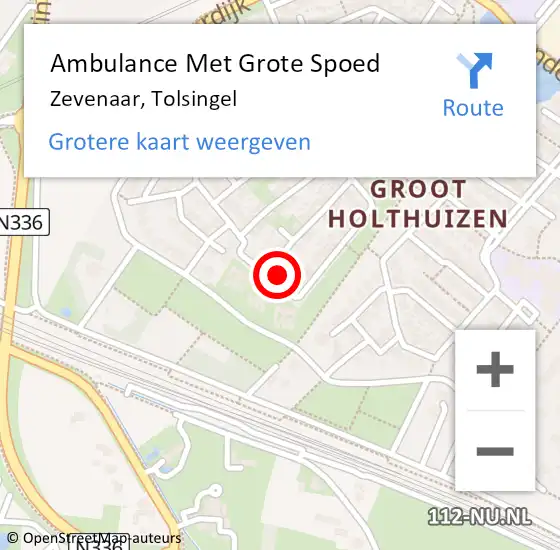 Locatie op kaart van de 112 melding: Ambulance Met Grote Spoed Naar Zevenaar, Tolsingel op 12 februari 2022 04:58