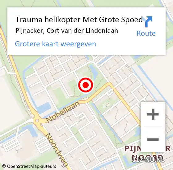 Locatie op kaart van de 112 melding: Trauma helikopter Met Grote Spoed Naar Pijnacker, Cort van der Lindenlaan op 12 februari 2022 05:46