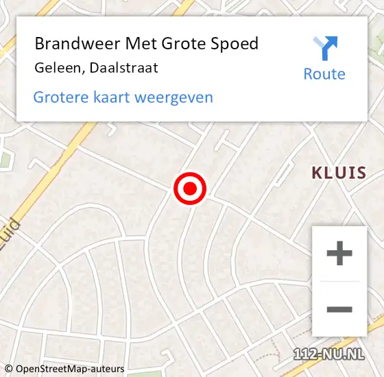 Locatie op kaart van de 112 melding: Brandweer Met Grote Spoed Naar Geleen, Daalstraat op 12 februari 2022 07:48