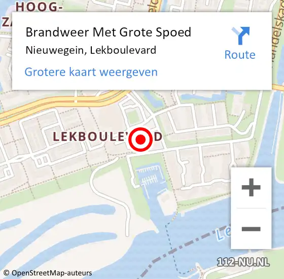 Locatie op kaart van de 112 melding: Brandweer Met Grote Spoed Naar Nieuwegein, Lekboulevard op 12 februari 2022 08:19