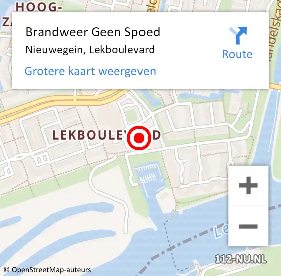 Locatie op kaart van de 112 melding: Brandweer Geen Spoed Naar Nieuwegein, Lekboulevard op 12 februari 2022 08:23