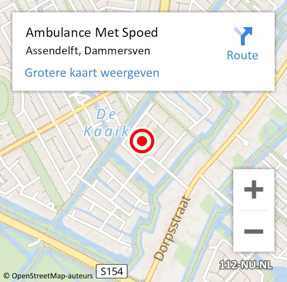 Locatie op kaart van de 112 melding: Ambulance Met Spoed Naar Assendelft, Dammersven op 12 februari 2022 09:30