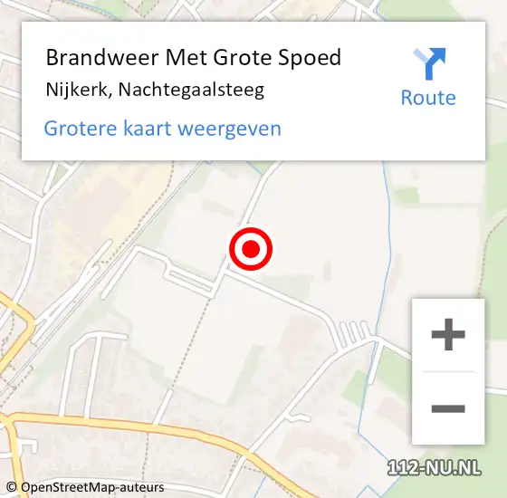 Locatie op kaart van de 112 melding: Brandweer Met Grote Spoed Naar Nijkerk, Nachtegaalsteeg op 12 februari 2022 09:33