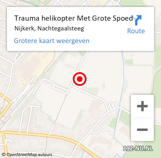 Locatie op kaart van de 112 melding: Trauma helikopter Met Grote Spoed Naar Nijkerk, Nachtegaalsteeg op 12 februari 2022 09:34