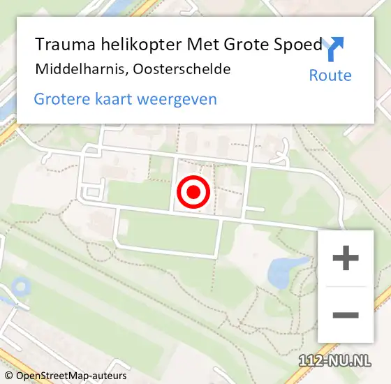 Locatie op kaart van de 112 melding: Trauma helikopter Met Grote Spoed Naar Middelharnis, Oosterschelde op 12 februari 2022 09:40