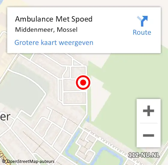 Locatie op kaart van de 112 melding: Ambulance Met Spoed Naar Middenmeer, Mossel op 12 februari 2022 09:56
